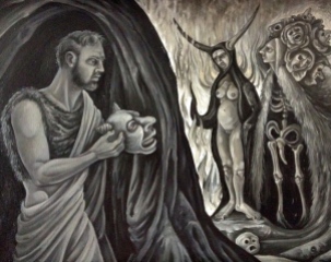 The Temptation of St. Anthony of the Desert II 2014 Oil on canvas 16 by 24 inches Private Collection