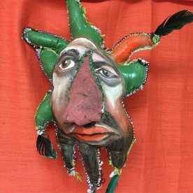 Trophy Head #42, 2016, painted rag doll, about 12" tall