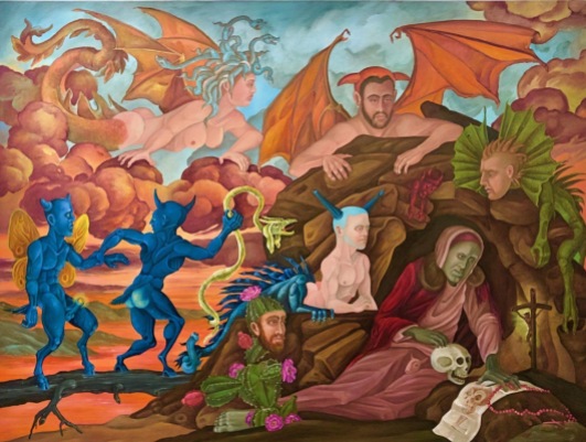 "The Temptation of St. Anthony of the Desert I" 2013 oil on canvas 36 by 48 inches